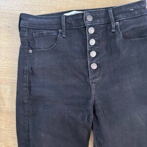 ABERCROMBIE & FITCH SZ 4 BUTTON FLY THE SUPER SKINNY ANKLE HI RISE STRETCH